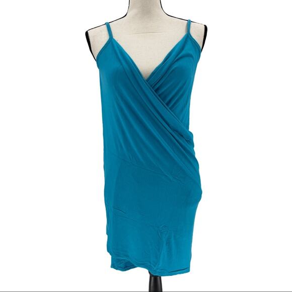 Moda International Women's Blue Wrap Swim Coverup Size Medium M - Picture 1 of 7